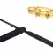 Set baston telescopic Police, 49 cm + box craniu auriu
