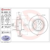 Set disc frana Saab 9-5 (Ys3e) 09.97-12.09, 9-5 Estate (Ys3e) 10.98-12.09, Spate, 286X10mm, plin, BREMBO