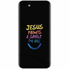 Husa silicon pentru Apple Iphone 7, Jesus Paints A Smile In Me