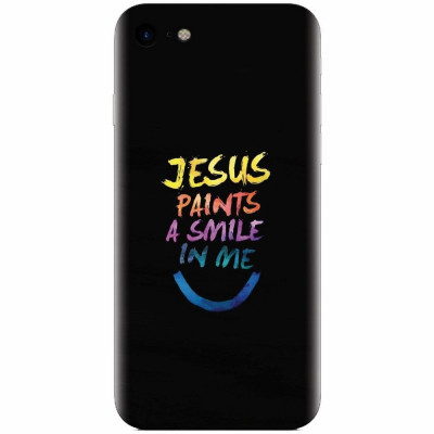 Husa silicon pentru Apple Iphone 8, Jesus Paints A Smile In Me foto