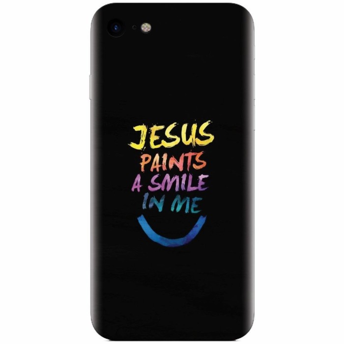 Husa silicon pentru Apple Iphone 5 / 5S / SE, Jesus Paints A Smile In Me