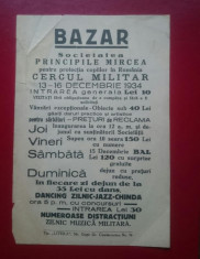 Afis 23x16 cm Bazar Societatea Principele Mircea foto