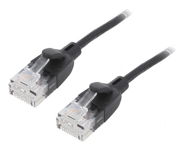 Cablu patch U/UTP 6a 3m OFC PVC negru placare aurit 8 fire
