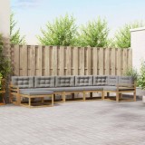 vidaXL Set de canapele de exterior cu pernă 7 pcs Alb și gri deschis 3386760