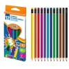 Creioane colorate cu radiera, forma hexagonala, mina rezistenta, set 12 bucati, S-Cool