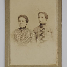 FOTOGRAFIE C.D.V. , STUDIO L. WAISMAN , BUCURESTI , MAMA CU FIICA , SFARSITUL SEC. XIX