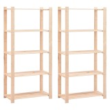 Etajere cu 5 niveluri 2 buc. 80x38x170 cm pin masiv 250 kg