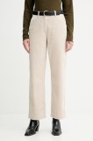 Marc O&#039;Polo pantaloni de catifea cord culoarea bej, drept, high waist, 511104110441