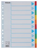 Separatoare Esselte carton reciclat si reciclabil A4 10 taste multicolor