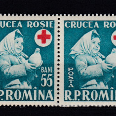 ROMANIA 1957 LP 438 SAPTAMANA CRUCII ROSII PERECHE MNH