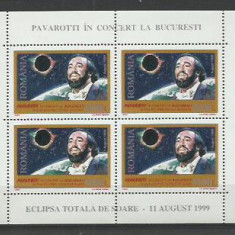 Romania MNH 1999 - Pavarotti in concert eclipsa de soare - LP 1489 a