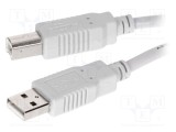 Cablu USB 2.0 USB A - USB B 1m gri BQ CABLE