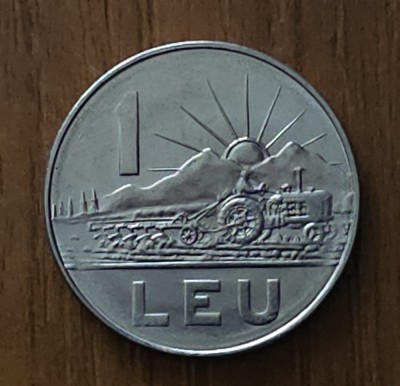 1 leu 1966 RSR / Rom&amp;acirc;nia, luciu de monetarie foto