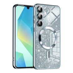 Husa premium Samsung Galaxy A16 4G Asteroid GSM Luxury Glitter MagSafe, bleu
