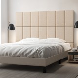 Set 3 panouri tapitate de perete Carpino, textile, 60x30 cm, bej