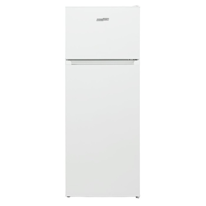 Frigider cu congelator superior HOMEFORT HHSF2212W, E, 171L/42L, Nofrost, 41 dB, Lățime: 54 cm, &Icirc;nălțime: 145 cm, Ad&acirc;ncime: 57 cm