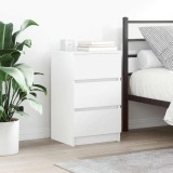 VidaXL Noptiere cu 3 sertare 2 buc Alb 39x35x65 cm