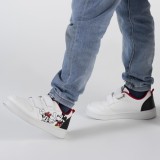 Adidasi Copii Mickey Mouse, Piele Ecologica, Nr. 26, Pantofi Sport cu Velcro, Design Disney Alb
