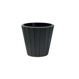 Ghiveci decorativ de flori, rotund, antracit, 40/54 L, 48.8x45.7 cm, Woode, Prosperplast