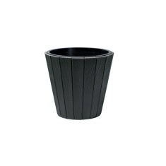 Ghiveci decorativ de flori, rotund, antracit, 40/54 L, 48.8x45.7 cm, Woode foto