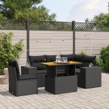 Cumpara ieftin Gossi set mobilier de gradina cu perne, 6 piese, negru, poliratan
