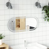 Cumpara ieftin Oglindă de baie cu LED, 80x35 cm, ovală