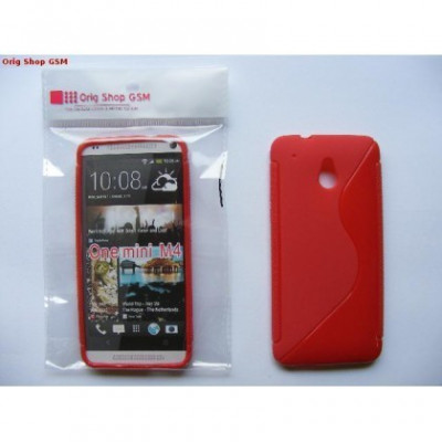 Husa Silicon S-Line HTC One mini (M4) Rosu foto