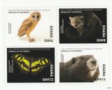 Ghana 2017 - Fauna , Animalele lumii , Bloc 4 valori dantelate , MNH , Mi.4863-4867 Kb, Nestampilat