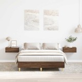 VidaXL Cadru pat fără saltea Stejar maro 135x190 cm Lemn prelucrat