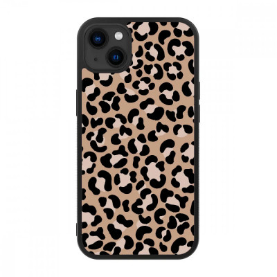 Husa iPhone 14 Plus &amp;ndash; Skino Leopard Animal Print, Negru &amp;ndash; Maro foto