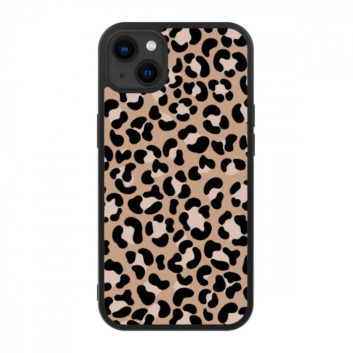 Husa iPhone 13 mini &ndash; Skino Leopard Animal Print, Negru &ndash; Maro