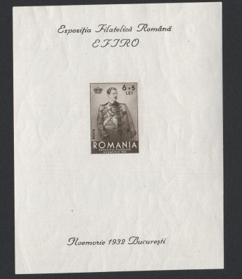 Romania 1932 - LP 101 - EFIRO Colita Nedantelata - EROARE - &amp;quot;N&amp;quot; Spart - MH foto