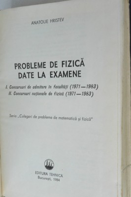 Probleme de fizica date la examene 1971 - 1983 foto