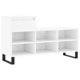 Pantofar, alb extralucios, 102x36x60 cm, lemn compozit