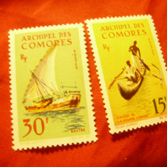 2 Timbre Arh. des Comores colonie franceza 1964 , val. 30fr si 15fr