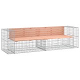 Cumpara ieftin Banca de gradina cu gabion, 244x71x65,5 cm, lemn masiv Douglas