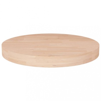 Blat de masa rotund, &amp;Oslash;40x4 cm, lemn masiv stejar netratat foto