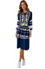 Rochie dama casual RL25 albastru , marimea 3XL, Alb, Bumbac