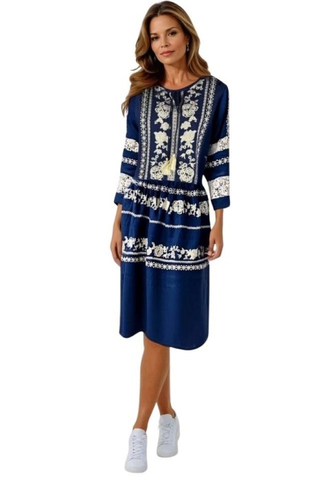 Rochie dama casual RL25 albastru , marimea 2XL