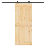 VidaXL Ușă glisantă cu set de feronerie 85x210 cm, lemn masiv de pin