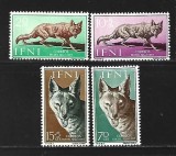 IFNI-ZIUA TIMBRULUI 1957-Fauna-Serie completa de 4 timbre Michel 167-170-MNH, Nestampilat