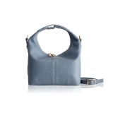 Cumpara ieftin Poșetă Piele Naturală Mitsi French Blue, Geantă Damă, Curea Detașabilă, Made in Greece, 24x22x12 cm