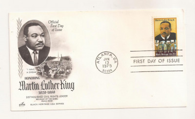 P7 FDC SUA- Martin Luther King -First day of Issue, necirc. 1979 foto