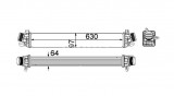 Intercooler Alfa Romeo Giulietta (940), 04.2010-, motor 1.4 TB Multiair 120/125kw, benzina, cutie manuala, cu/fara AC, aluminiu brazat/plastic, 630x9, Rapid