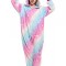PJM138-100 Pijama pufoasa intreaga cu model unicorn si stelute