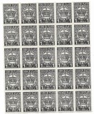 Taxa de plata - coroana, 1 L, 1932 - neobliterate, bloc x 25