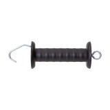 Maner poarta gard electric AKO negru cu carlig si arc, pentru fir sau banda