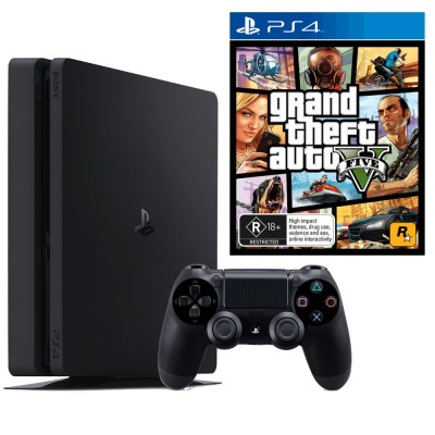 Consola Sony PlayStation 4 SLIM PS4 1TB + Controller + GTA 5 Second-Hand SH foto