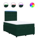 Cumpara ieftin Pat box spring cu saltea, verde inchis, 120x190 cm, catifea
