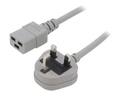 Cablu Alimentare 3x1,5mm2 2m Gri 13A foto